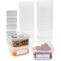 20 Stück 120 Ml Kunststoffdosen Mit Deckel – Bernsteinfarben, BPA-frei, Inkl. 10 Spatel & Etiketten