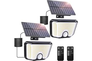 LAITENY Solar Lights for Outdoor Use with Motion Sensor - Solar Lights Outdoor 155 LED Solar Spotlight Outdoor Light Solar Spotlight Outdoor Solar Lights IP65 Waterproof Wall Light for Garden 2 Pieces