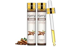 Hyppry 2 x 10ml Cinnamon Essential Oil 100% Pure Natural, with Dropper - Therapeutic Grade Cinnamon Bark Oil Essential Oils for Diffuser for Home, Aromatherapy, Relax, Sleep, Soaps and Candles Making