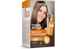 Kativa Kit per stiratura brasiliana, con formula innovativa a base di acido ialuronico, siero senza risciacquo