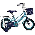 Vaux Starlette Kids Road Bike With Basket for 4-10 Years Girls, Adjustable Seat,Handbrake, Mudguards, Gift for Kids, 12/16/20 Inch Bicycle with Training Wheels