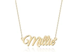 UMAGICBOX Exquisite Personalized Name Necklace|Choose from 14 Font Styles|Customizable 18K Gold Plated Stainless Steel & Sterling Silver Pendant|Unique Gift for Her