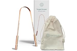 Gutology Zungenschaber aus 100% reinem Kupfer – für frischeren Atem – einfache Anwendung – unterstützt die Mundhygiene
