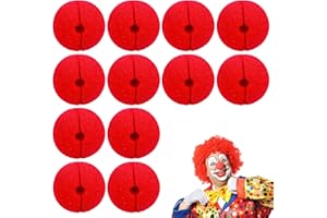 ZHUDAZHAO 12 Stück Clownsnasen Rot Aus Schaumstoff,Clown Nase Rot,Clownsnase,Kostüm Clown Nase,Falsche Nasen für Fasching,Karneval,Halloween,Red Nose für Kinderschminke,Zirkus Dekoration Partys