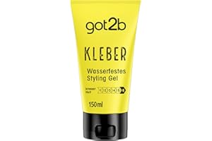 ‎GOT2B got2b Kleber Haar Gel Halt 6 (150 ml), wasser- und schweißfestes Styling Gel für krassen Halt, hart wie Beton bis zur nächsten Haarwäsche, für vertikale und Sleek Looks