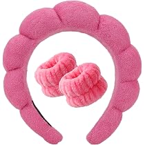 Schwamm-Stirnband & Armbänder Set – Hält Haare & Arme Beim Waschen Trocken