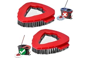 NEWHE 2 estropajos para Vileda Turbo EasyWring,Triangle Mop Spin Mop Head Ersatz,Bodenwischer Scheuerbürste Reinigungsbürste für Badezimmer und Küchenfliesen