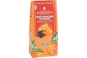 CHEVALIERS D'ARGOUGES Maîtres Chocolatiers Français – Demi tranches d’orange enrobées chocolat noir 70% - Étui Dégustation 150g
