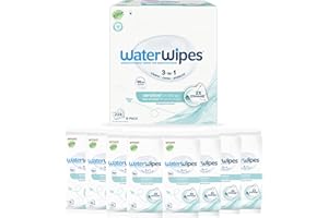 WaterWipes Sensitive+ On The Go Wipes, 224 Count (8 Packs), 3-In-1 Cleans, Cares, Protects, 99.9% Water, Unscented Wet Wipes