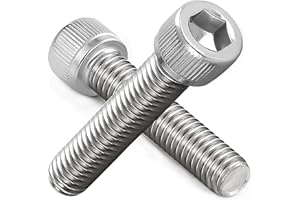 AMLOOPH M8 Screws, M8 X 40mm Allen Socket Head Cap Screws/Bolts - 8mm Diameter Fully Threaded M8 Bolts 40mm A2 Stainless Steel Long Hex Socket Bolt Coarse (Pack Of 10）