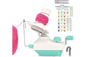 BAIFULAI Avvolgitore per lana, avvolgitore per lana, avvolgitore in lana blu, avvolgitore in lana, telaio lavorato a maglia, filato Swift fatto a mano, avvolgitore per lana con pennarello, aghi in