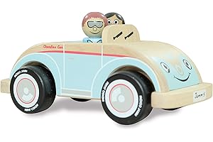 Indigo Jamm Charlies Car, Classic Wooden Toy Vehicle with Open Top Roof and Removable Passengers Toddler Toys for 2 3 4 year old Boy and Girls… (Charlies Car)