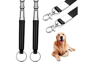 Mossworld Hundepfeife, Gratis Pfeifenband, Einstellbare Hochfrequenz, Lauter & weitreichender Pfeifton für effektives Hundetraining und erfolgreiche Hundeerziehung, Schwarz, 2 Stück