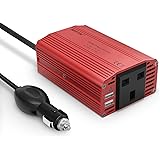 BESTEK 300W Power Inverter DC 12V to 230V AC Converter with AC Outlet and 4.8A Dual USB Car Charger