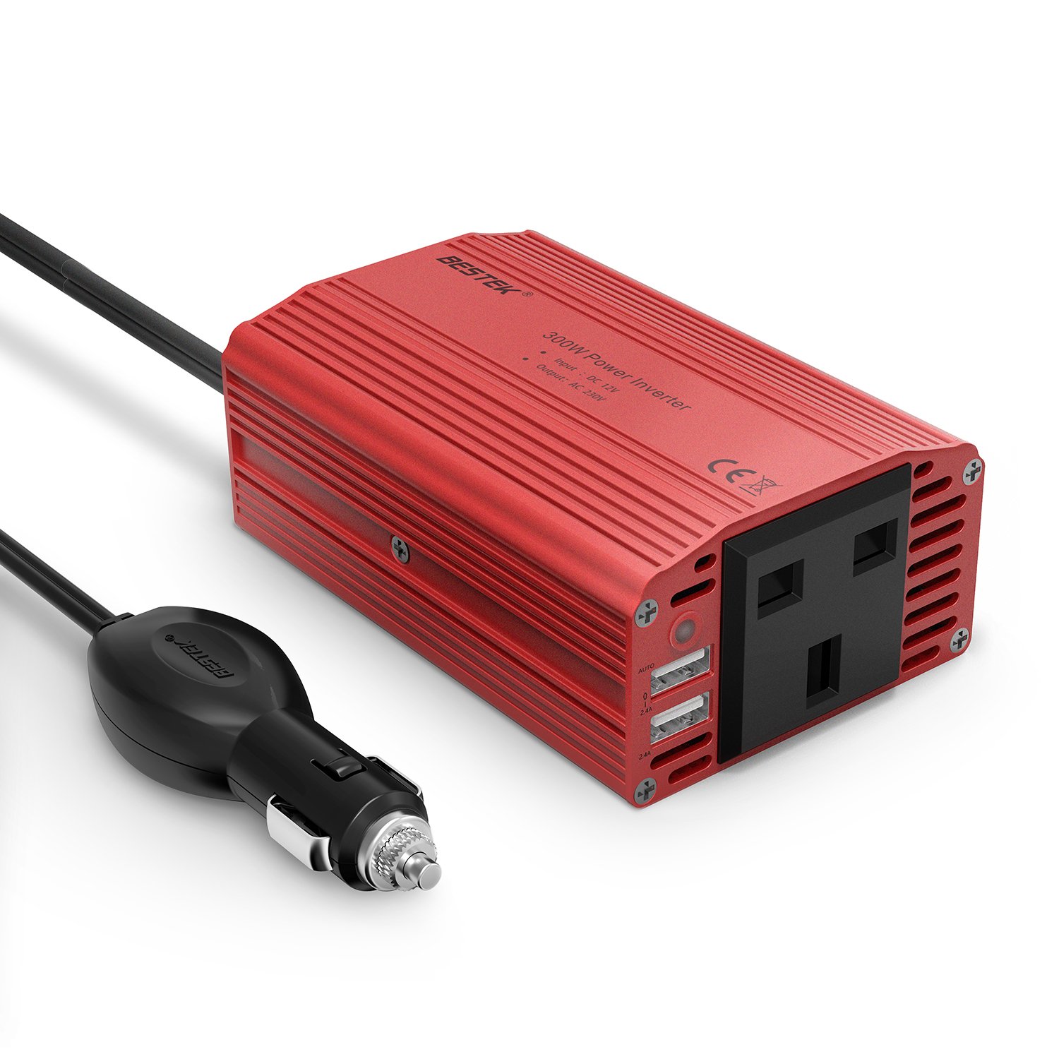BESTEK 300W Power Inverter DC 12V to 230V AC British Trucking