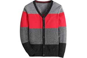 BASADINA Boys Cardigan Kids Knitwear Sweater Christmas Striped Long Sleeve Sweatershirt Pullover Button Down Warm Jumpers 3-13 Years
