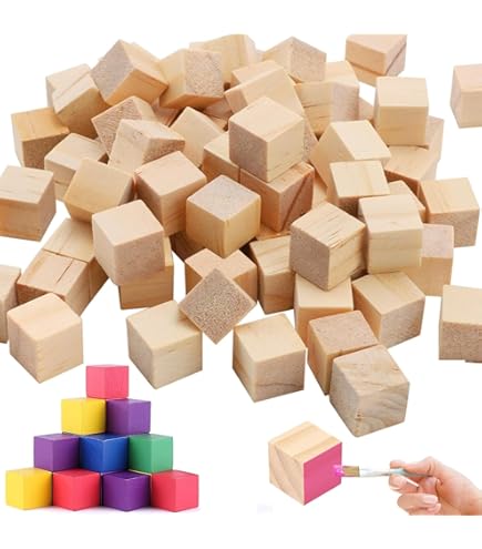 250 Stück Holzwürfel 8mm Buchenholz - Naturbelassen Für Basteln & Spiele