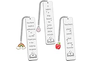 SMARGO 3 PCS Teacher Bookmark Gifts for Women Men Book Lover Best Teacher Appreciation Graduation Birthday Christmas Retirement Thank You Gift for Preschool Daycare Spanish Teacher Present