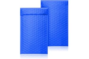 Yomuse 50pcs Padded Envelopes, 120mm x 210mm (4.7x8.3 Inch) Poly Bubble Mailers Self Seal, Waterproof Postal Bags for Mailing/Packaging (Blue)