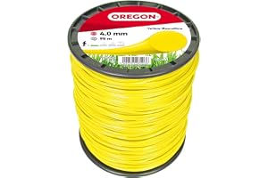 Oregon Gul rund 4 mm strimmerlinje, trimmerlina tacklar långt gräs, ogräs, kanter och tjock vegetation, professionell slitsta