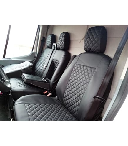 Coprisedili Per Volkswagen Transporter T5/T6 - Set 2+1 In Ecopelle Nero/Grigio, Con Airbag - Foto 5