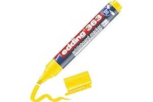 edding 363 Marqueur pour tableaux blancs - jaune - 1 stylo - pointe biseautée 1-5 mm - feutre effaçable - pour tableaux, blanc, magnétique, mémo et chevalet de conférence - sketchnotes