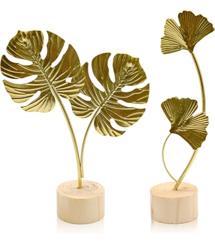 Ginkgo Blad Ornament, Scandinavische Stijl Licht Luxe Elegant Metalen Blad Ornament, Modern Geïnspireerde Eetkamer Badkamer Decoratie voor Woonkamer Decoratie