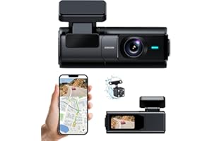DINGBIU Dash Cam Front and Rear with WiFi, Dual Dashcam with 1.47” Display, 2k & 1080P Car Camera with Parking Monitor, Night Vision, G-Sensor, Loop Recording, App Control,24 hour Parking Mode, Free 64GB Card