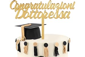 GEBETTER Cake Topper Laurea Topper Torta Scritta Congratulazioni Dottoressa Dottore, Decorazioni Torta Cupcake Laurea in Acrilico Gadget Laurea Addobbi (Dottoressa-Oro)