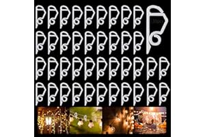 KOIROI 120 ganchos de luces de Navidad, ganchos para canalones, ganchos de plástico, ganchos para colgar en el exterior, para Navidad, luces de tejas, cadenas de luces de Navidad, decoración