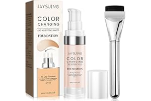 BEINUP Farbwechsel Grundierung, Color Changing Foundation Liquid with 1 Brushes, Color Changing Face Primer Base Makeup 30 ml Leicht Langlebig Glättet Füllt Poren und Feine Linien Ganztags Tragbar