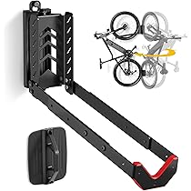monTEK Draaibare fietswandhouder, garagehangers, wandhouder voor fiets, ruimtebesparend, robuuste wandhouder, verticale fietsendrager, belastbaar tot 30 kg, zwart