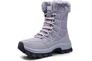 VLOOKST Schneestiefel Damen Winter Warm Gefüttert Outdoor Sneaker Sportschuhe Wasserdicht Trekkingstiefel Wanderstiefel Trekkingschuhe Wanderhalbschuhe Winterschuhe Walkingschuhe Gr.37-43
