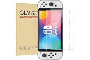 Rvciby 2-Pack Tempered Glass Screen Protector for Switch OLED Model 2021 [7 Inch]，HD Clear, Easy Installation, 9H Hardness, Ultra Thin