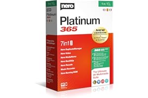 Nero Platinum 365- Edition vidéo | Sauvegarde | Gérer et lire les médias | 8K | Photos | Musique | Réglage PC | Windows 8/10/11 | 1 PC