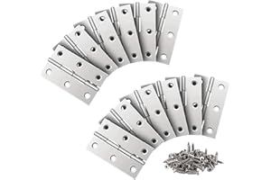 QIPUNEKY 24 Stück 66MM Edelstahl Scharniere Steckverbinder, Türscharnier Schaniere Klappbar, Steckverbinder mit Schraube