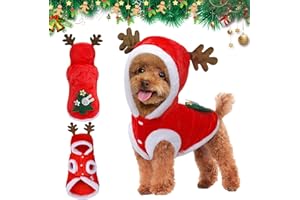 LYNBLY Natale Animale Domestico Costume, Vestiti Natale Gatto Cane, Inverno Cappotto Felpe con Cappuccio per Cani Piccolo e Medio e Gatti, per feste natalizie per animali domestici decorare (S)
