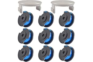 ZeYou Szpula do podkaszarki do trawy do domu i ogrodu, Bosch szpula z żyłką, do AC14RL3A, kompatybilna z trymerem AC14RL3A, zawiera 9 szpul żyłki i 2 pokrywki