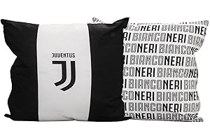 Juventus FC Coussin d’ameublement 40 x 40 cm Licence officielle Juventus FC nouveau Logo JJ - Blanc Noir BIANCO