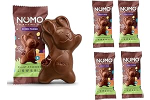 PVL TRADE Vegan Chocolate Easter Bunny - Choc Fudge Flavour by NOMO - Dairy Free - Gluten Free - Egg Free - Nuts Free - Pack of 4