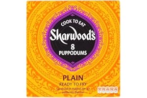 Sharwood's Plain Large Puppodums (8 per Pack - 94g) - Pack of 2