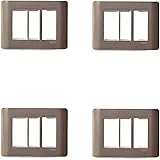 Schneider electric Zencelo India-3 Module Grid and Cover frame - Silver Bronze (Pack of 4)