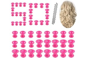 Locisne 50 pcs Silicone ninguna herramienta francesa de la trenzar del pelo de los bigudíes del calor + 1, ninguÌ n pelo de los rodillos de pelo del calor (Rizadores de pelo conjunto)