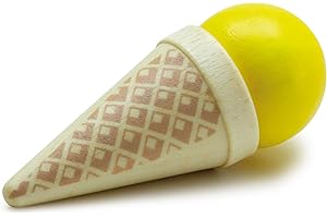 ERZI Drewniane jedzenie do zabawy - waniliowy rożek do lodu zabawka