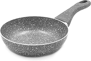 Zanetti Pietra Rara Padella Antiaderente Padella con Alluminio Manico Soft Touch Alta Resistenza, 20 cm Diametro, colore Grigio, Made in Italy