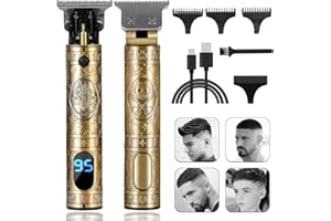 PAPOIYA Beard Trimmer Men, Hair Clippers Professional Cordless Electric Hair Trimmer with LCD Screen, T-Blade Outliner Trimmer Beard Grooming Kit Men Rechargeable Battery-180 Mins Working Time