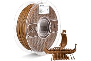 AMOLEN Filamento PLA 1.75 mm Legno Scuro Noce, PLA Legno (Contiene il 30% Fibra di Legno Reale), Filamento Stampante 3D Wood PLA, 1KG