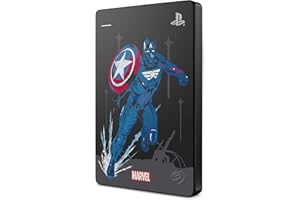Seagate Game Drive for PS4, Marvel's Avengers Captain America, 2 TB - External Hard Drive, USB 3.0, compatible with PS4 and PS5 (STGD2000206)