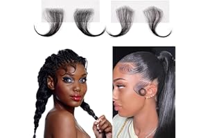 OUBFUUY Hd Lace Baby Hair, 4Pcs riutilizzabili capelli umani vergini Fluff svizzero Lace Baby Hair bordo invisibile strisce linea di capelli per le donne naturale colore nero