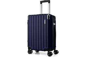 FLIEE Cabin Suitcase Hard Shell | 55x40x20cm Cabin Luggage | Lightweight Suitcase | Aluminum Telescopic Handle | TSA 3 Digit Combination Lock | 4 Dual Spinner Wheels. (Blue, Cabin 20")